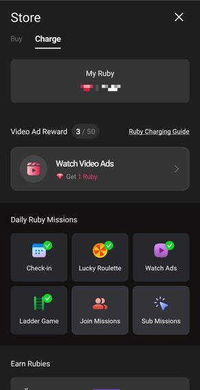 Watch ads &amp; do missions