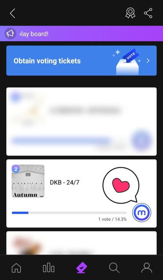 Go back to voting & click DKB